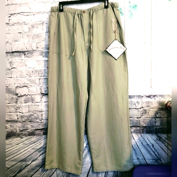 JAMAICA BAY WIDE LEG FRONT POCKET ELASTIC WAIST PANTS WOMEN'S SIZE XL PETITE - Picture 1 of 10